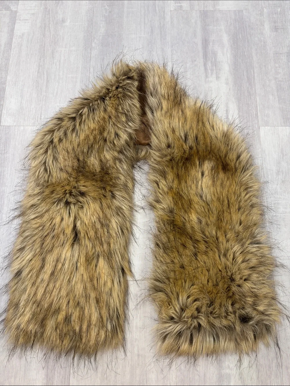Chico's Faux Fur Scarf in Golden Brown